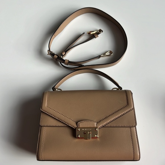 Michael Kors Kinsley Medium Top Handle Satchel shoulder/crossbody bag Dark Khaki - Picture 3 of 11